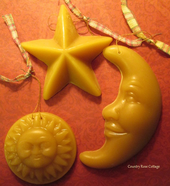 Country Rose Cottage Christmas Beeswax Ornaments